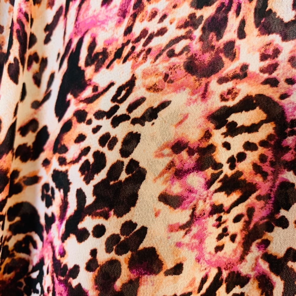 Torrid Leopard Kaftan Womens 3-4X NEW Purple Black Resort Cruise Vacation Flowy - Picture 5 of 10